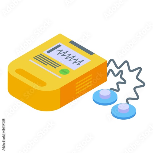 Emergency defibrillator icon isometric vector. Heart aed. Cardiac cpr