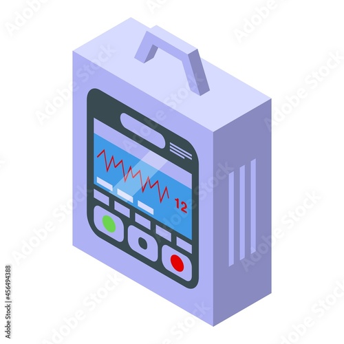 Pacemaker device icon isometric vector. Heart defibrillator. Cardiac aed