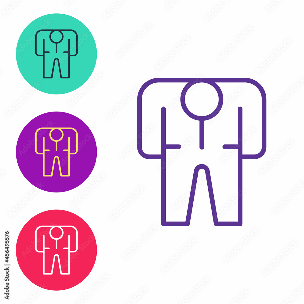 Set line Beekeeper costume icon isolated on white background. Special protective uniform. Set icons colorful. Vector Set line Beekeeper costume icon isolated on white background. Special protective uniform. Set icons colorful. Vector