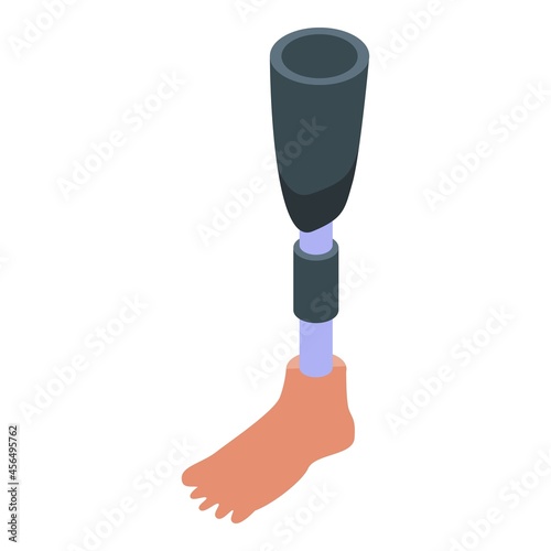Leg bioprinting icon isometric vector. Medical printer. Bio human