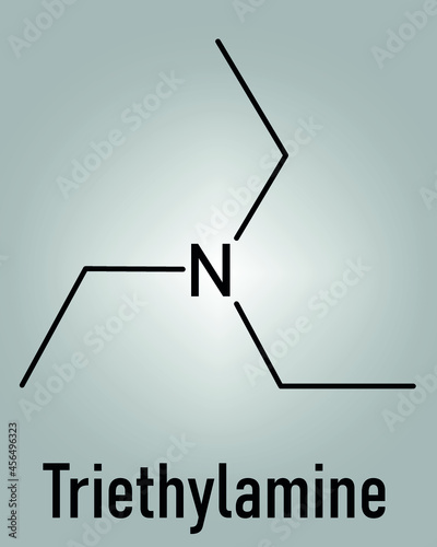 Triethylamine organic base molecule. Skeletal formula. photo