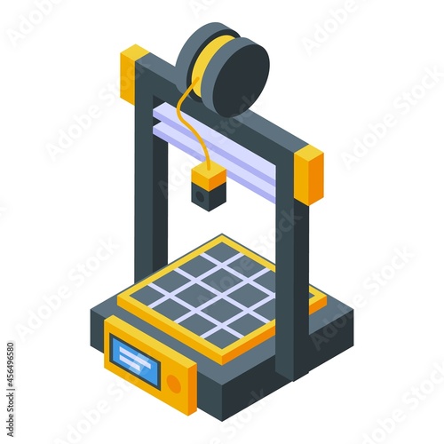 Human organ printer icon isometric vector. Medical engineering. Bioprinting science