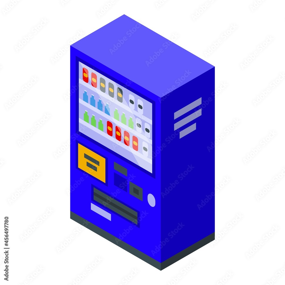 Energy drink machine icon isometric vector. Water bottle. Coffee soda Energy drink machine icon isometric vector. Water bottle. Coffee soda