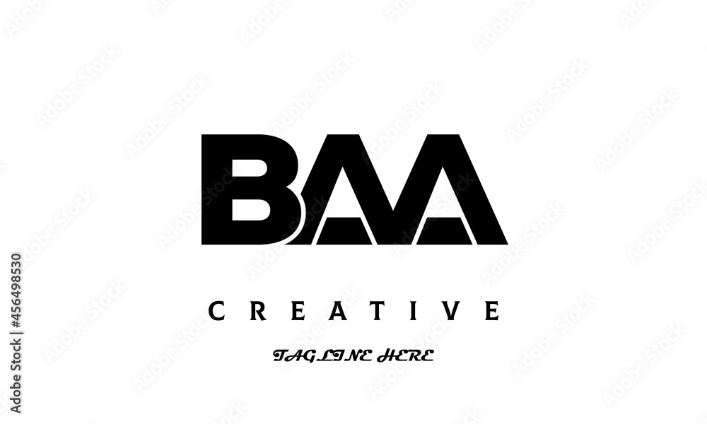BAA creative three latter logo design BAA creative three latter logo design