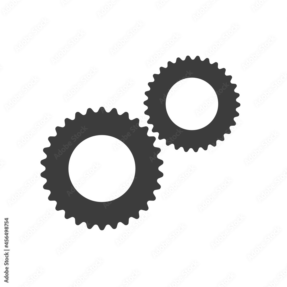 Settings icon. Black gears. Functions symbol with cogwheel Settings icon. Black gears. Functions symbol with cogwheel