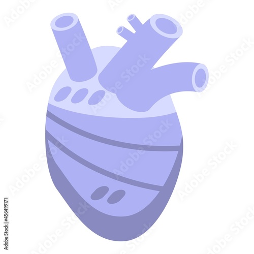 Artificial heart icon isometric vector. Robot suit. Human body