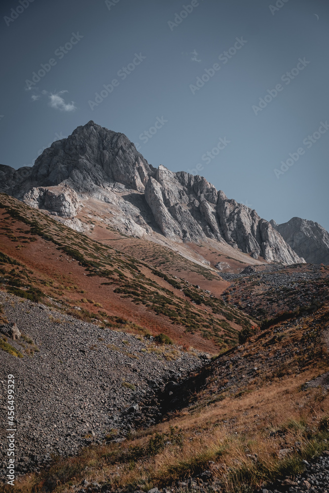 autumn mountain landscapes in the afternoon in warm colors