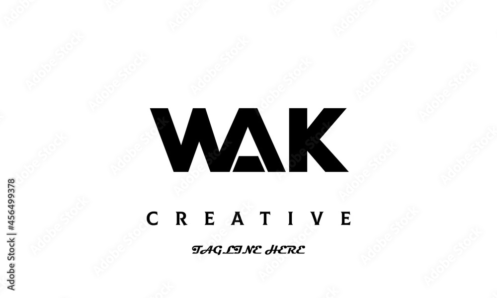 WAK creative three latter logo design WAK creative three latter logo design