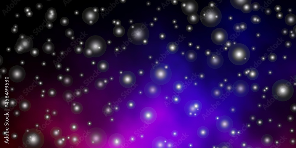 Fototapeta premium Dark Blue, Red vector layout with bright stars.