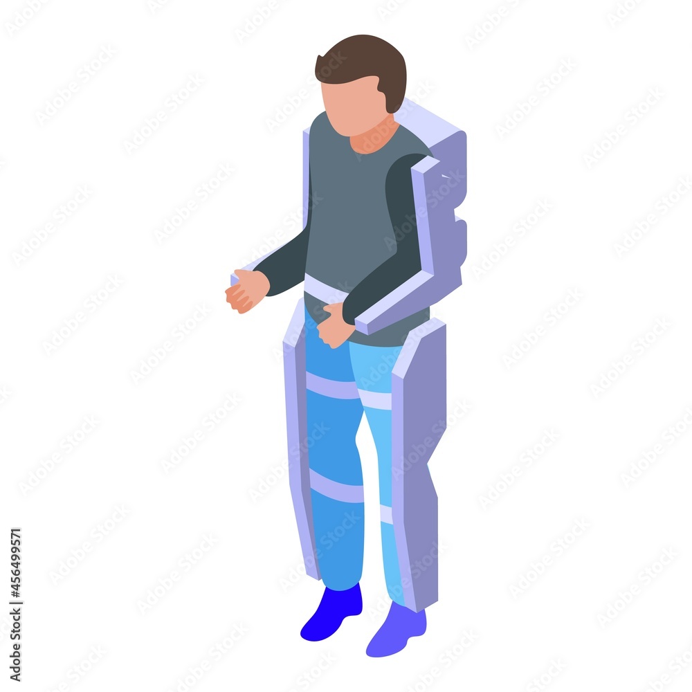 Wearable exoskeleton icon isometric vector. Body suit. Human robot Wearable exoskeleton icon isometric vector. Body suit. Human robot