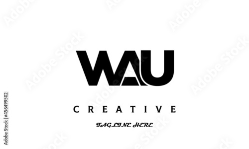 creative three latter WAU logo design