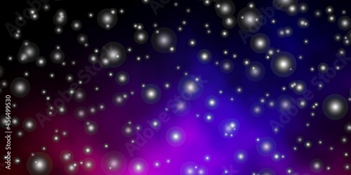 Dark Blue, Red vector layout with bright stars.