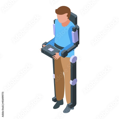 Cyber exoskeleton icon isometric vector. Artificial robot. Human suit