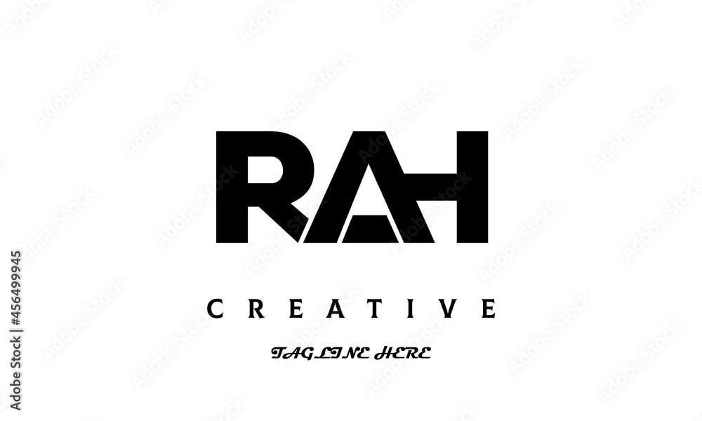 creative three latter RAH logo design creative three latter RAH logo design