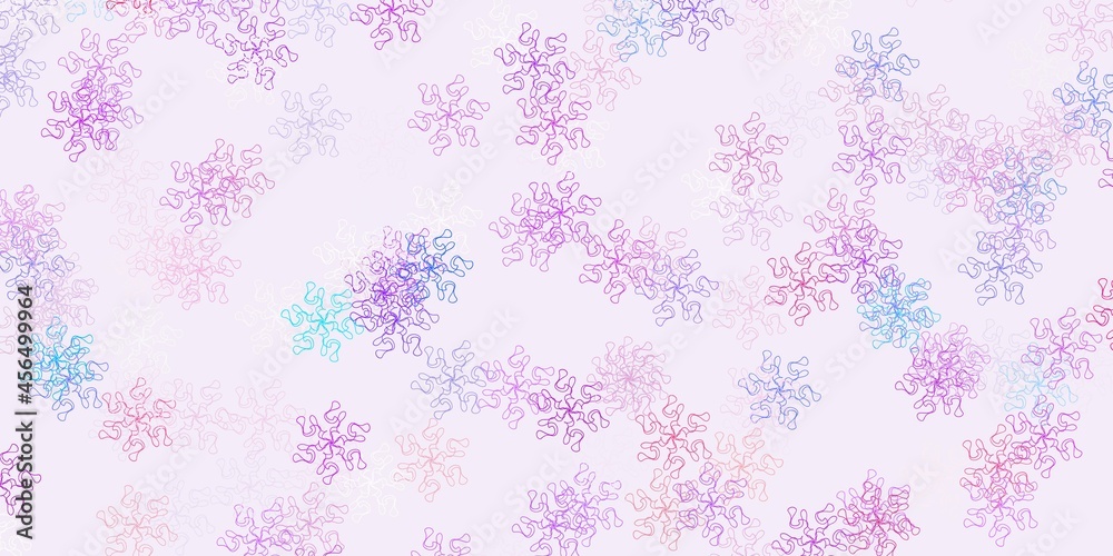 Light blue, yellow vector doodle pattern with flowers. Light blue, yellow vector doodle pattern with flowers.