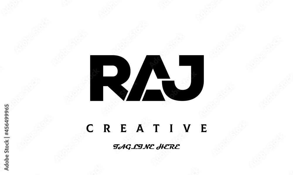 creative three latter RAJ logo design - obrazy, fototapety, plakaty 