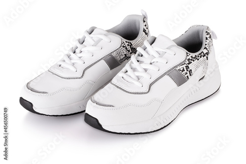 white women sneakers isolated on white backround
