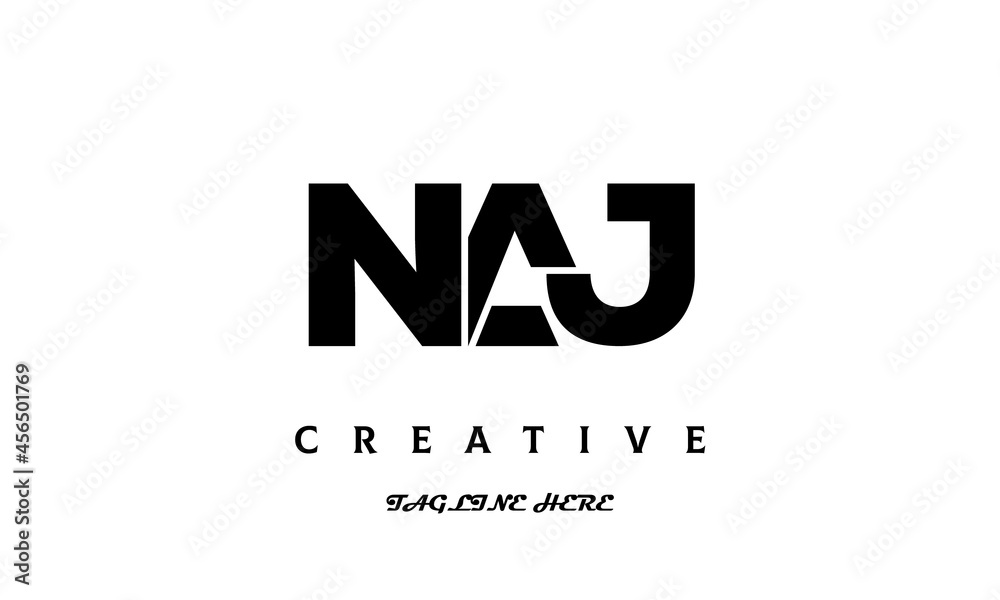 Fototapeta premium creative NAJ three latter logo design