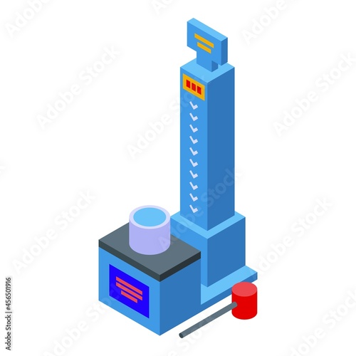 Hammer test game icon isometric vector. Boxing power. Electric striker