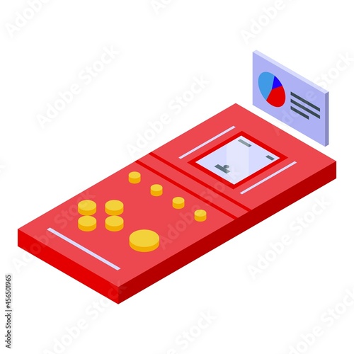 Tetris game icon isometric vector. Retro pixel. Old gameboy