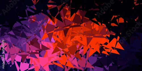 Dark pink, red vector pattern with polygonal shapes.
