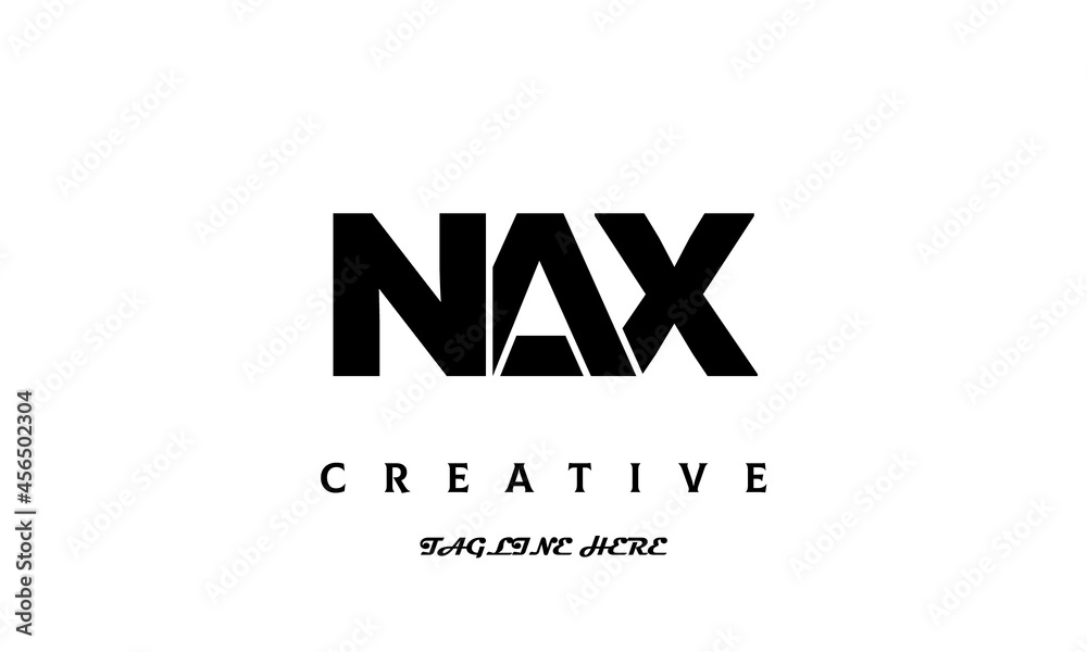 creative NAX three latter logo design creative NAX three latter logo design