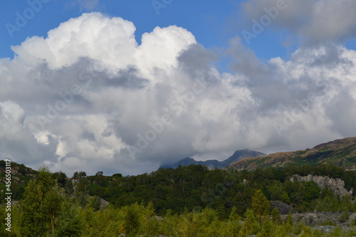 mountain views with clouds