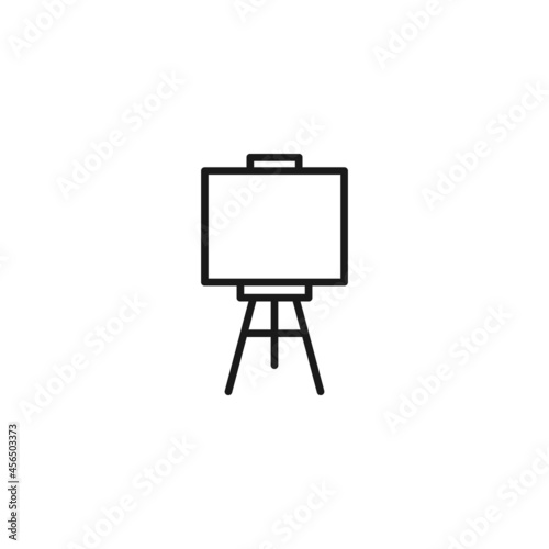 Profession of an artist concept. Line icon of easel with blank canvas