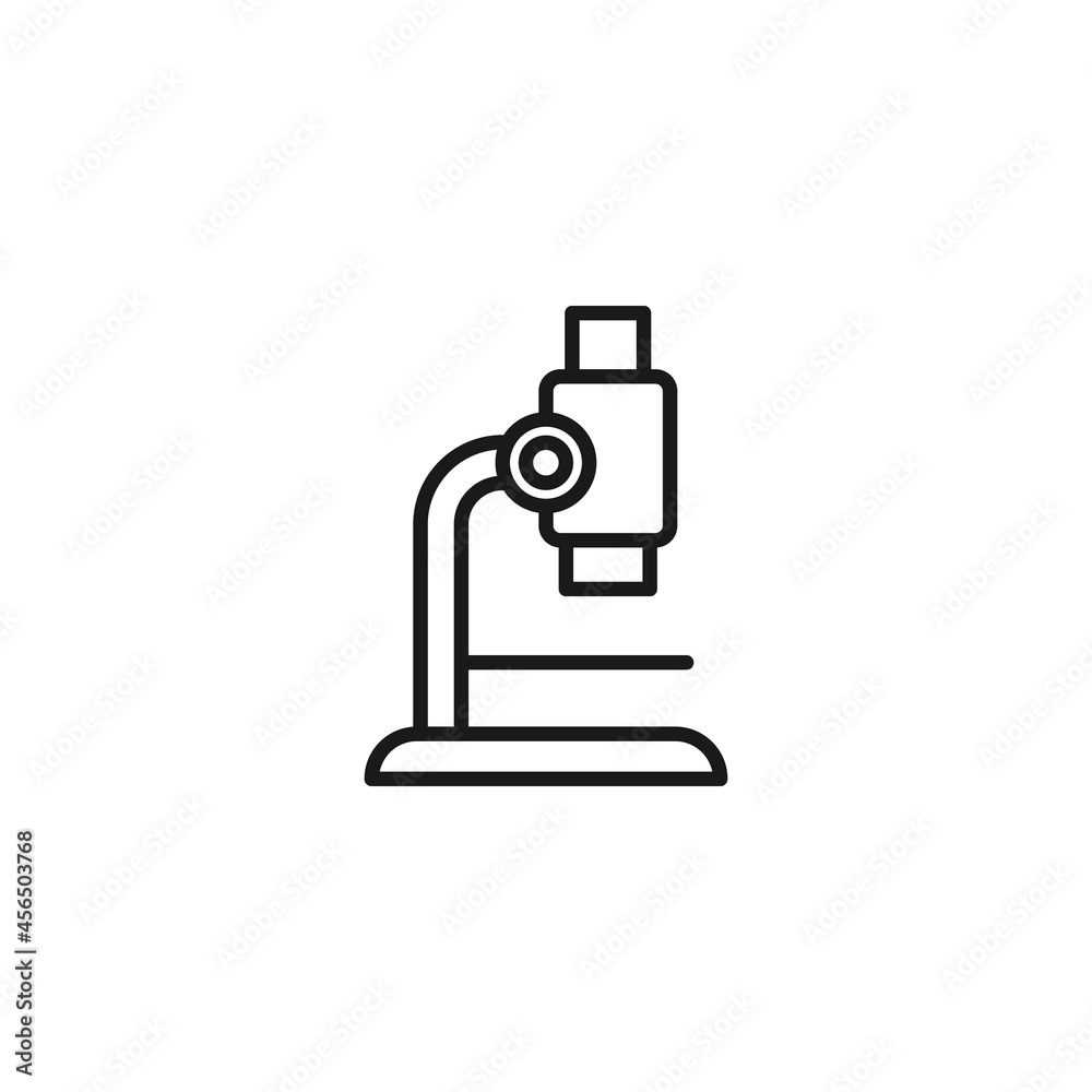 Profession of a chemist concept. Line icon of microscope Profession of a chemist concept. Line icon of microscope