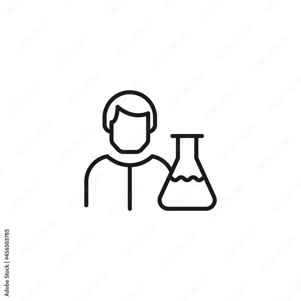 Profession of a chemist concept. Line icon of chemist Profession of a chemist concept. Line icon of chemist