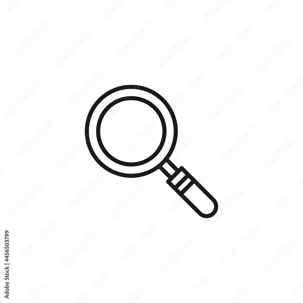 Profession of a chemist concept. Line icon of magnifying glass Profession of a chemist concept. Line icon of magnifying glass