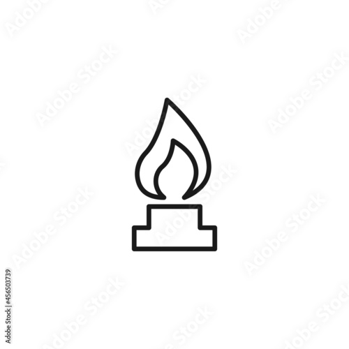 Profession of a chemist concept. Line icon of flame on burner