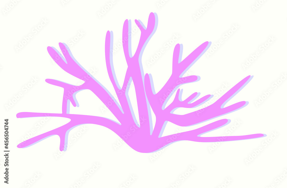 Pink coral bush silhouette logo on a white background Pink coral bush silhouette logo on a white background