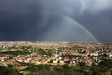 double rainbow in the sky Konya city Turkey