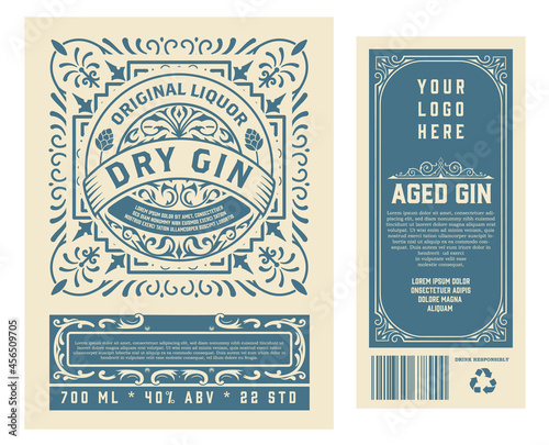 Whiskey label with old frames