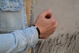 beautiful male hands with bracelet