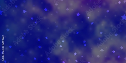 Light Pink  Blue vector background with small and big stars.