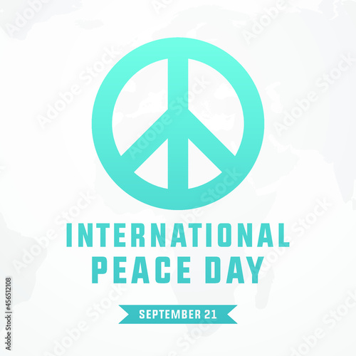 International peace day modern creative banner, sign, design concept, social media post, template with white text on a blue abstract background 
