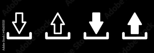 download  and send  sign icon, download and send sign symbol vector
