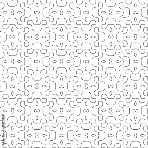 Vector pattern with symmetrical elements . Repeating geometric tiles from striped elements. black patterns. 