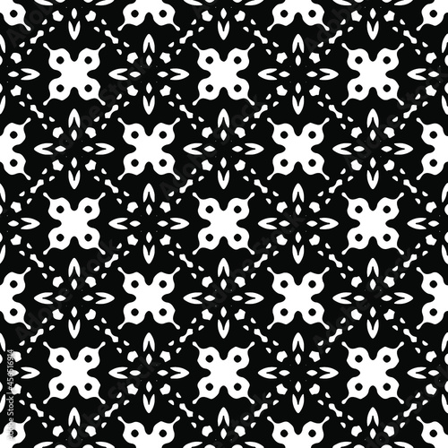 Seamless vector pattern in geometric ornamental style. Black ornament. 