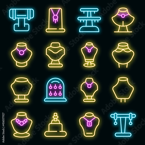 Jewelry dummy icon. Outline jewelry dummy vector icon neon color on black