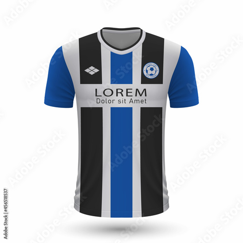 Realistic soccer shirt Arminia Bielefeld 2022, jersey template for football kit photo