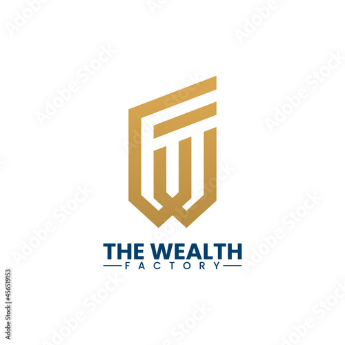 illustration vector graphic of letter W and F. The shape is fit in to accounting, finance advisor, wealth management logo