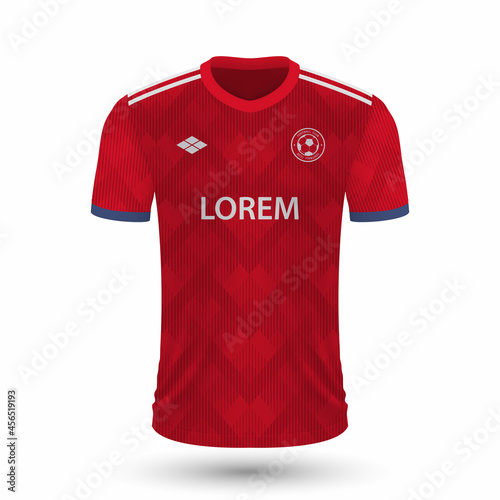 Realistic soccer shirt Bayern Munich 2022, jersey template for football kit
