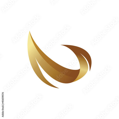 luxury waves letter N abstract logo icon