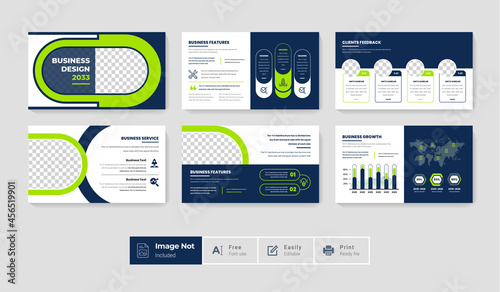 Modern creative business presentation slide template design bundle set all design elements and text editable