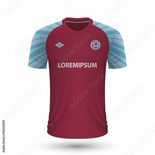 Realistic soccer shirt Burnley 2022, jersey template for football kit. photo