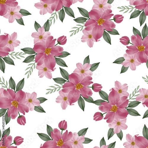 seamless pattern of pink flower bouquet