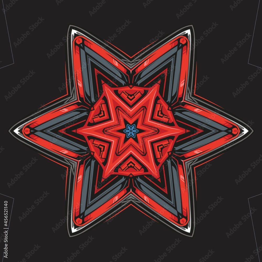 abstract red star abstract red star
